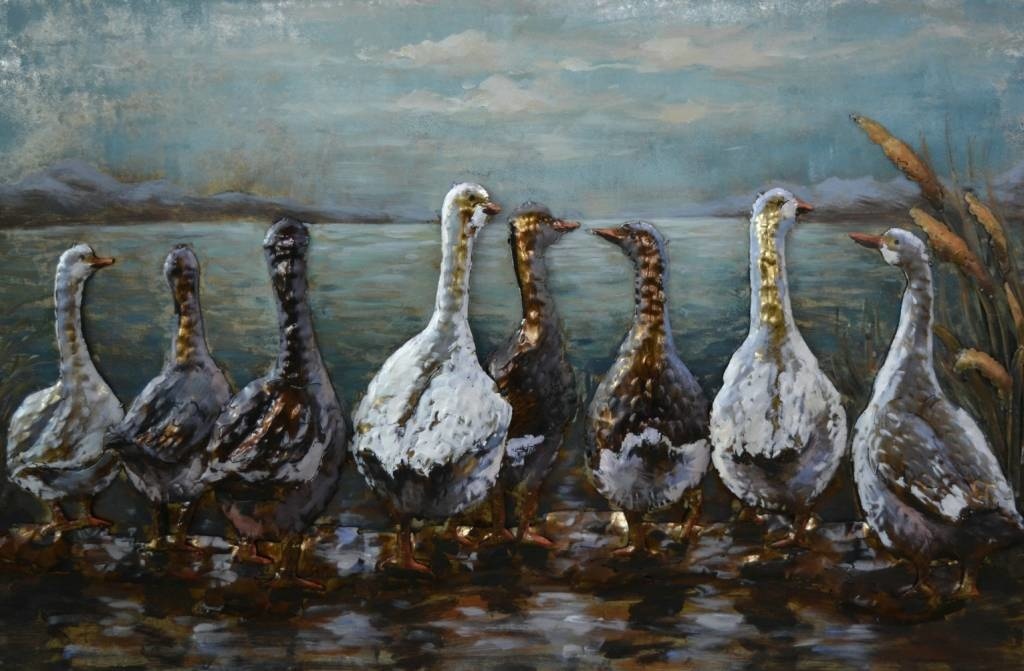 images 3D schilderij metaal Ganzen - Eliassen.nl