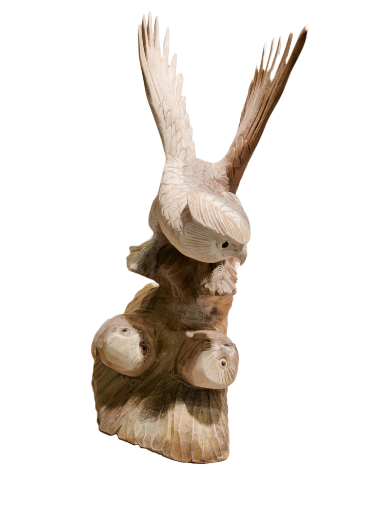 beeld-hout-uil-met-jongen-40cm