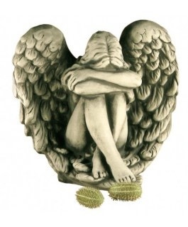 images Beeld steen Engel zittend in vleugels