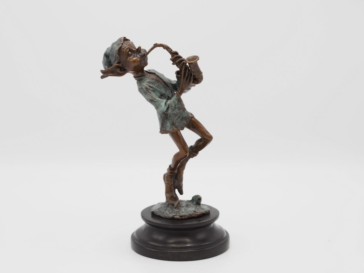images bronzen pixie met saxofoon - eliassen.nl