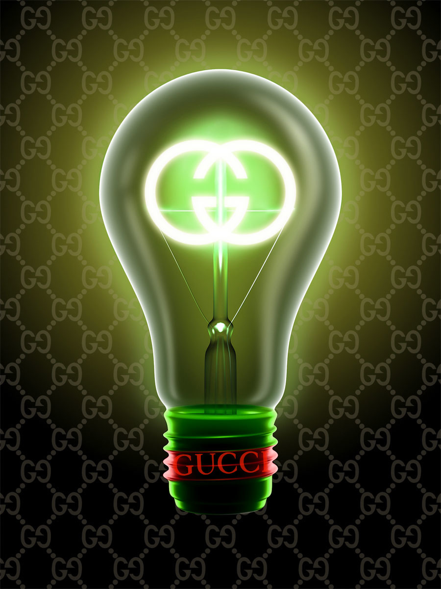 Eliassen Glasschilderij Gucci lamp 60x80cm met goudfolie