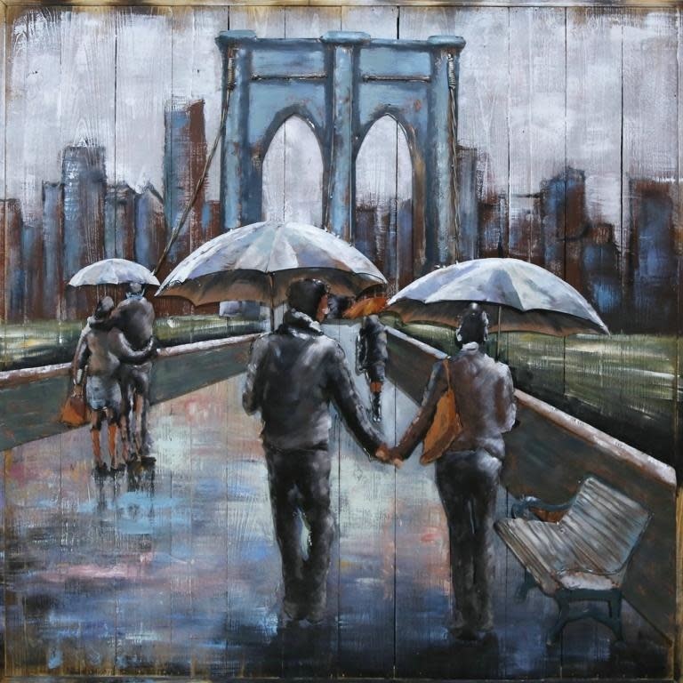 images Eliassen Metaal op hout 3D schilderij Rain