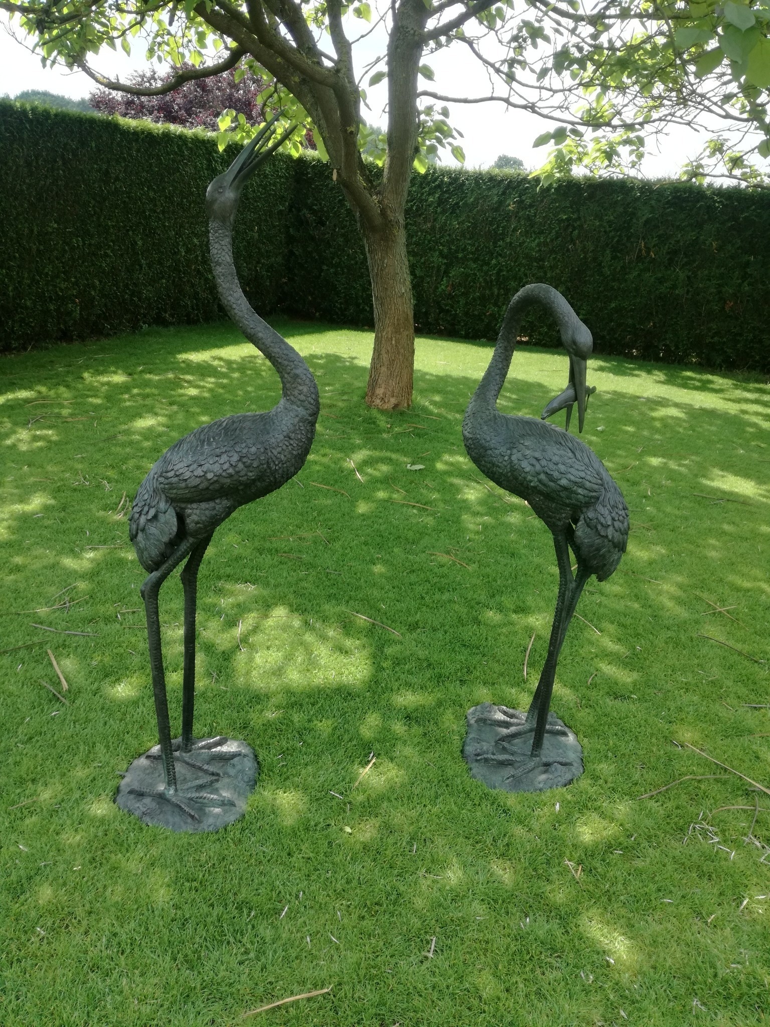 Eliassen Spuitfiguur brons reiger groot