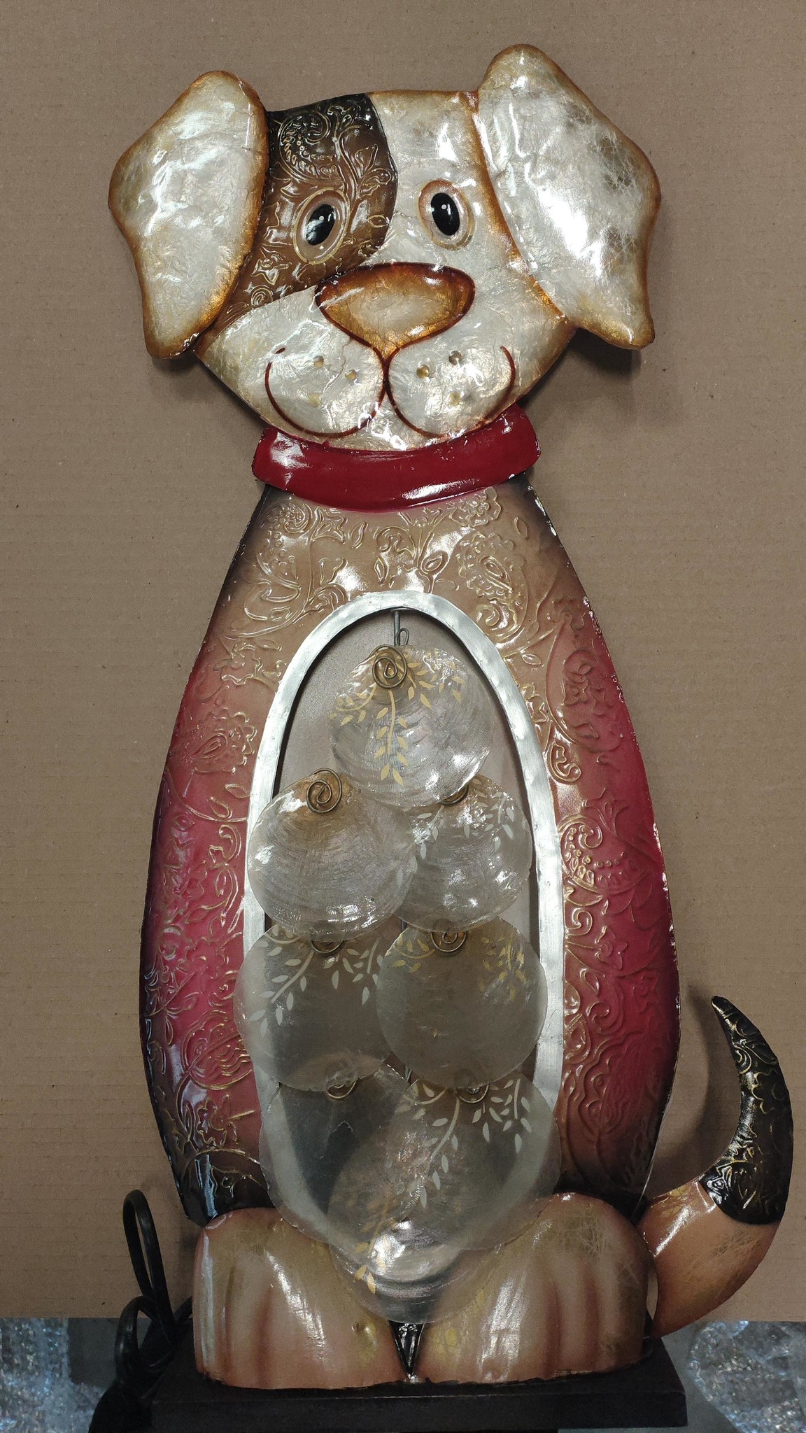 images Metalen beeld Hond met lamp