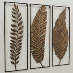 images Muurdecoratie 3 luik Bladeren 90x90cm - Eliassen.nl