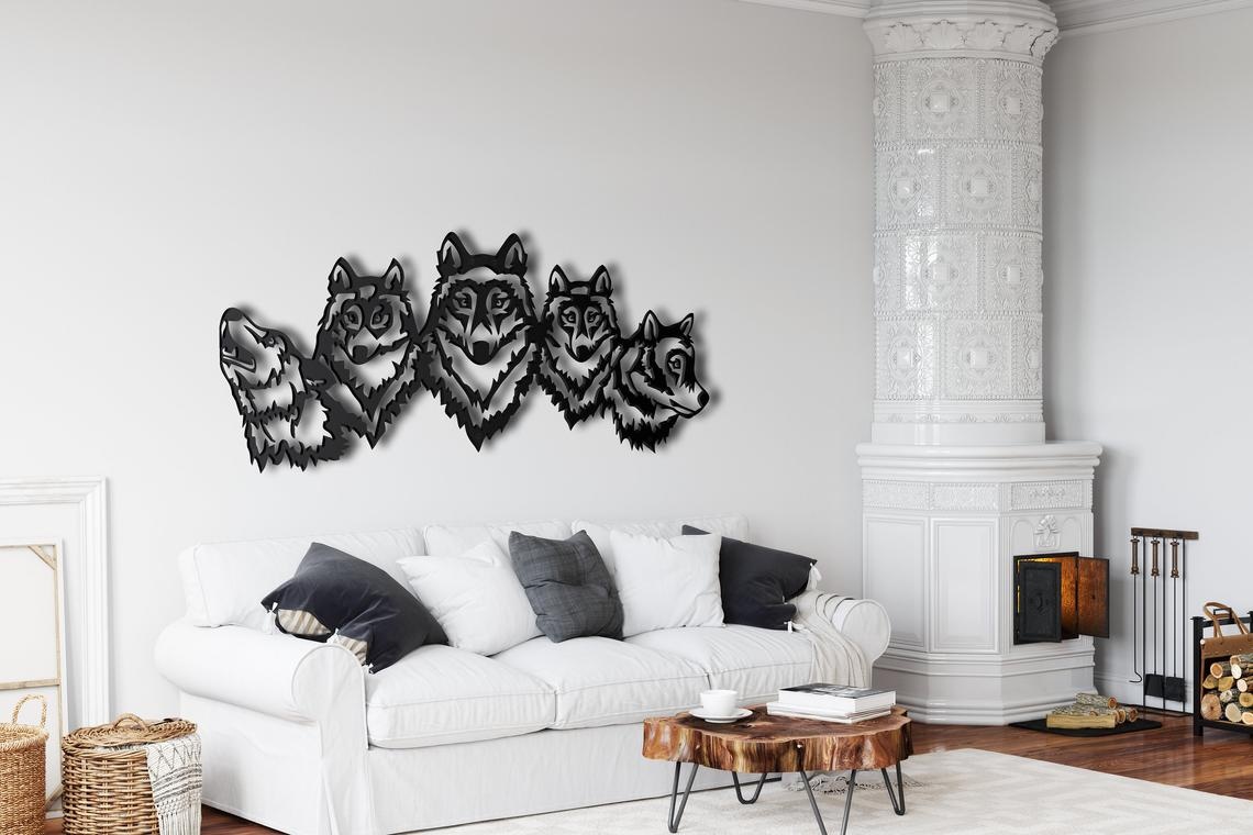 images muurdeco wolven koppen eliassen