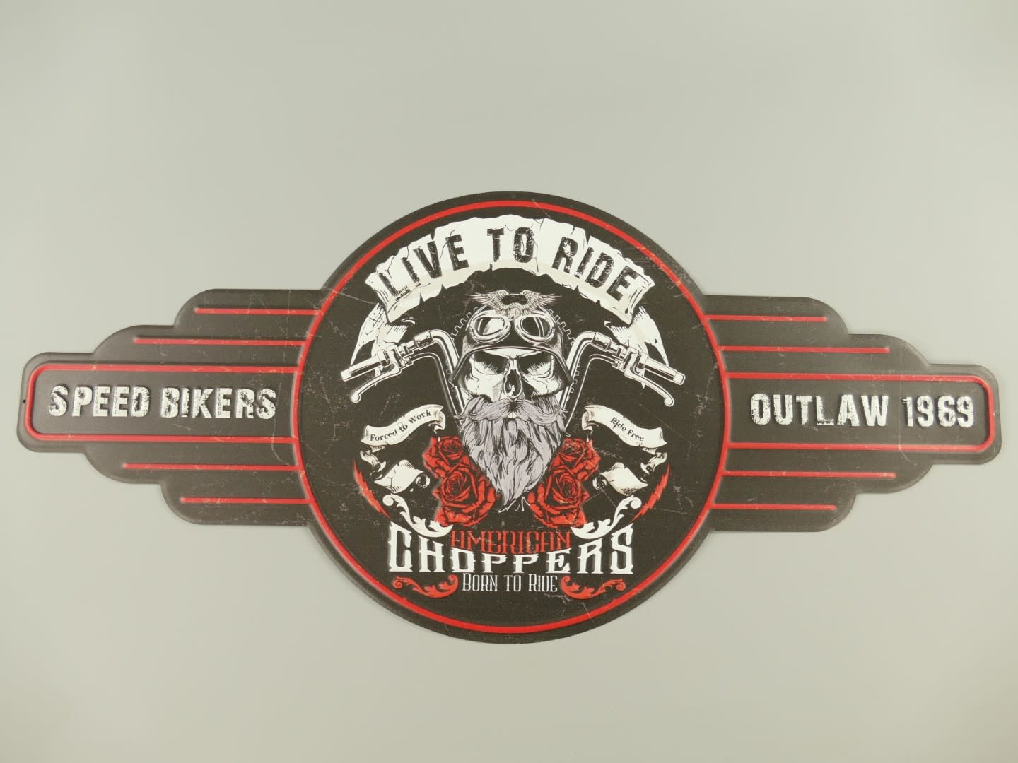 images Muurplaat blik Live to ride 84cm - Eliassen.nl