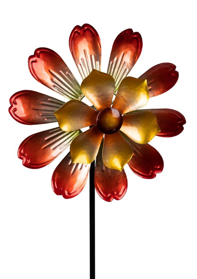 Tuinsteker windmolen Happy 30cm rood-goud - Eliassen.nl