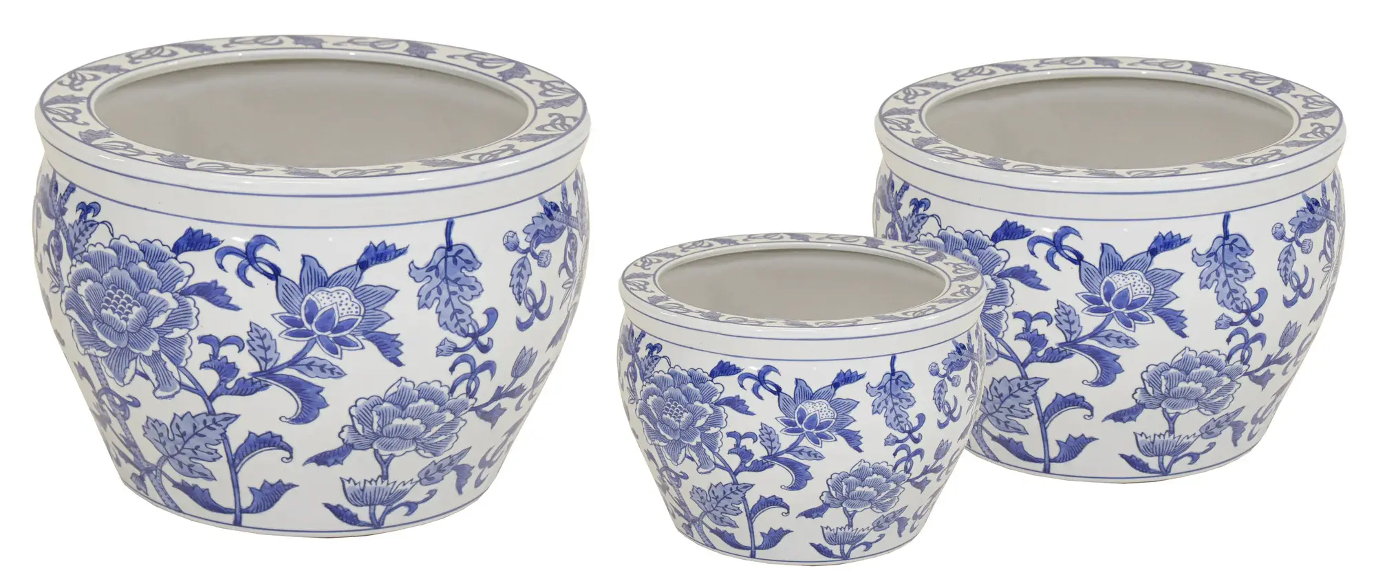 images Bloempot Chinees porselein Zibo blauw in 3 maten eliassen.nl