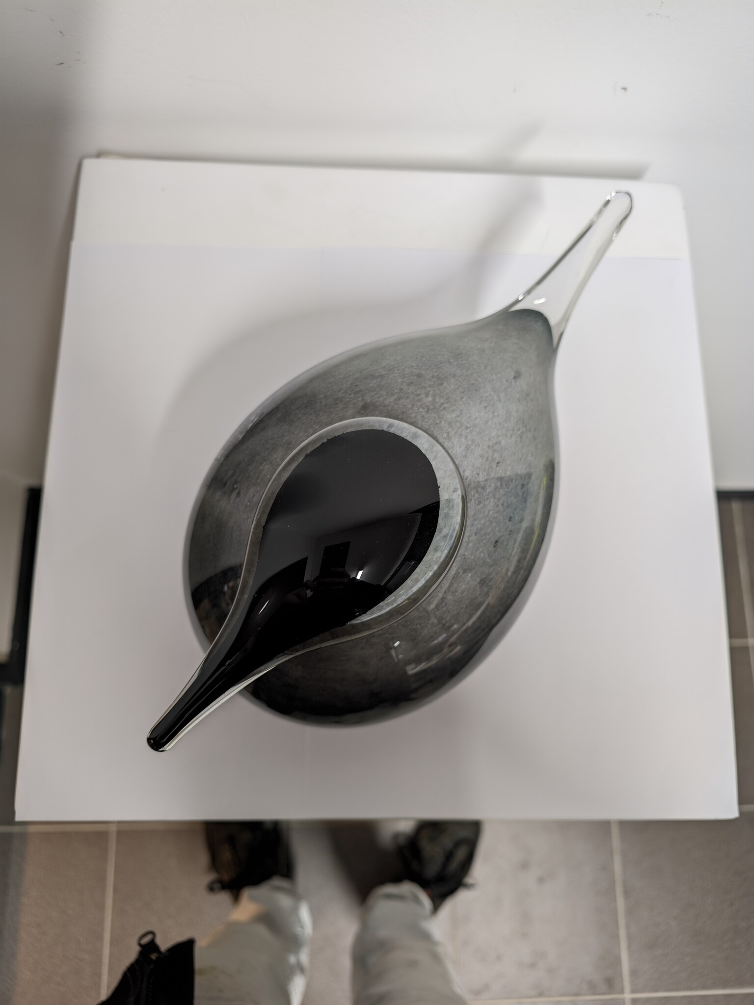 images Fidrio Vogel meeuw zittend glas XXL 30cm grey opal eliassen.nl 4