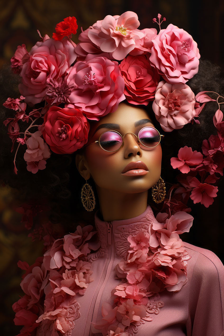 images glasschilderij donkere roze vrouw mat - Eliassen.nl