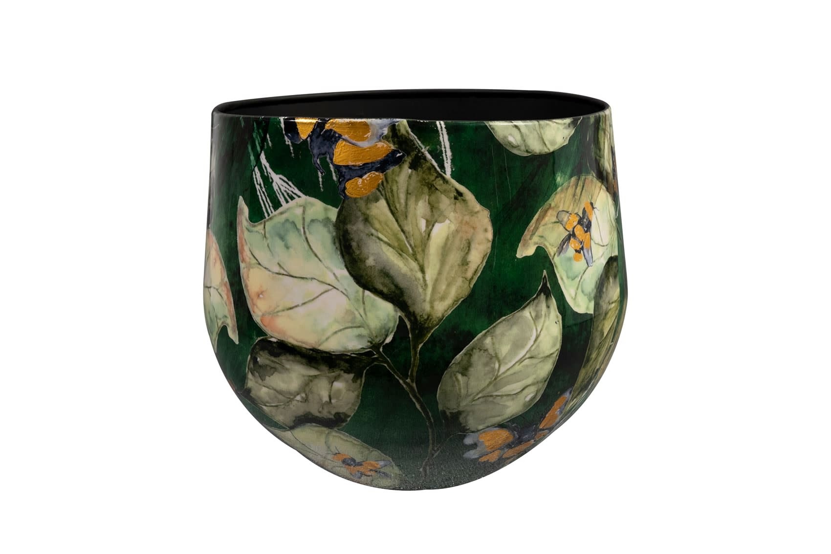 images Pot metaal Bee Groen breed in 3 maten eliassen.nl 170207c