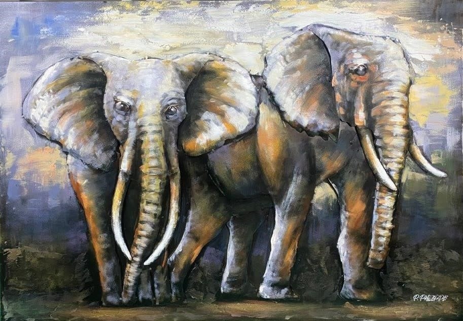 images Schilderij 3d Olifanten Eliassen.nl Mg-104