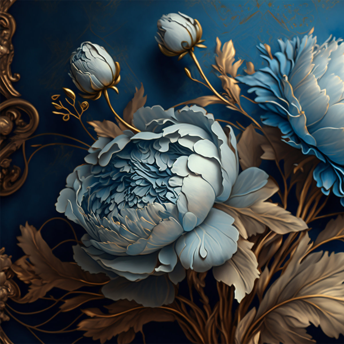 images Schilderij paneel Eliassen.nl 240005-Rococo blooms-1x1