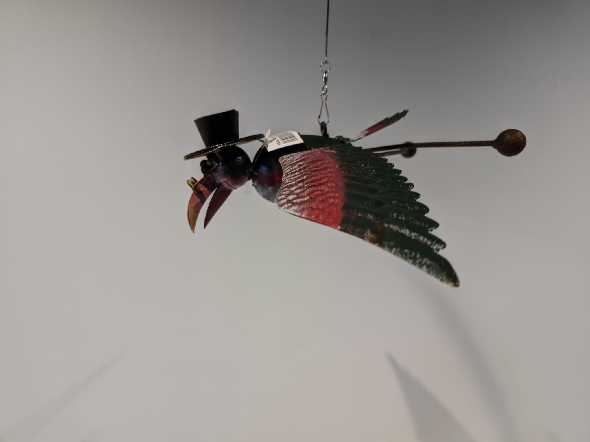 images Tuinsteker zwevend met hengel vliegende wijze uil met hoed 195cm eliassen.nl 7