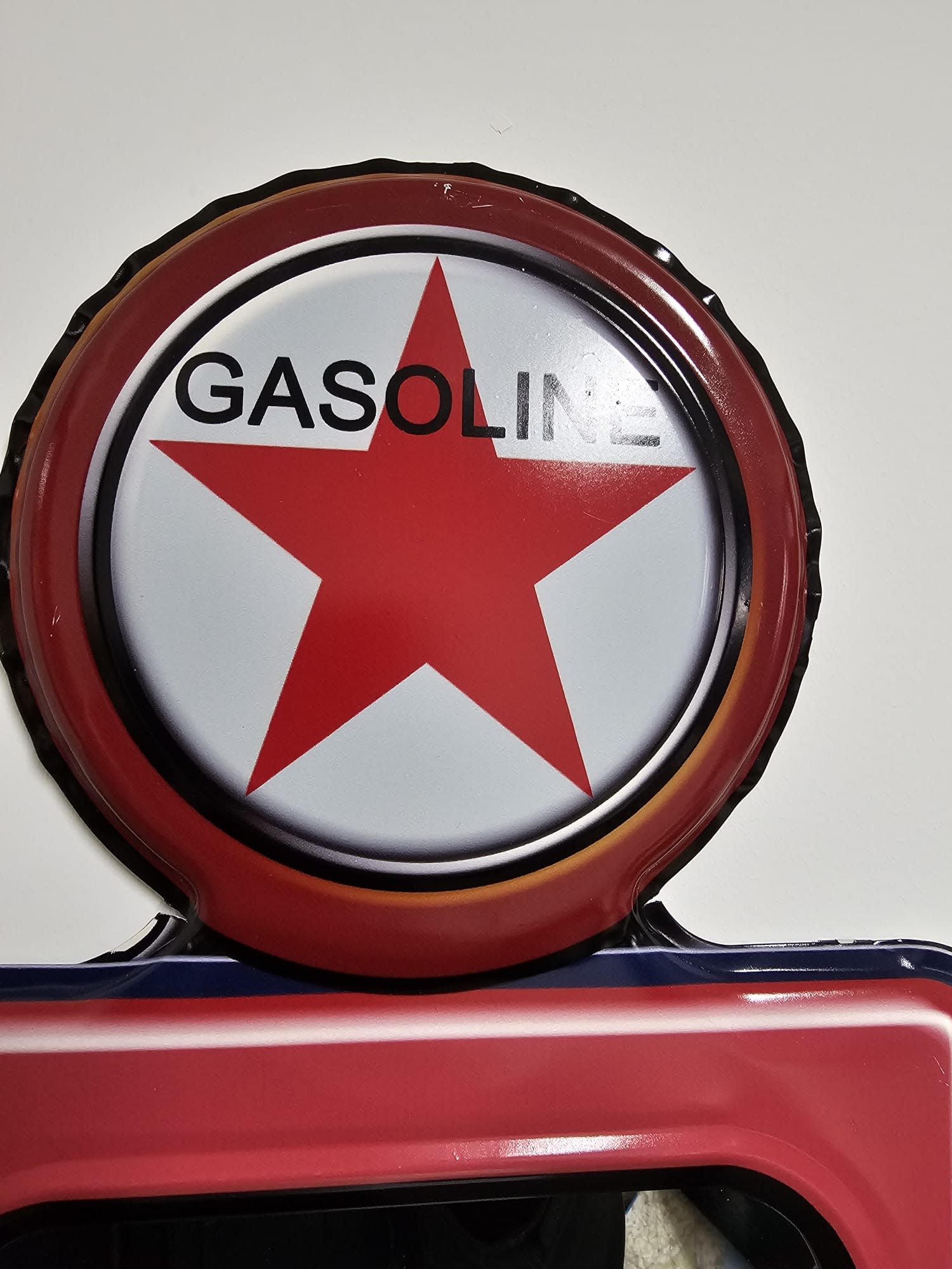 images Wanddecoratie Vintage Tankstation dame met spiegel 46x89cm eliassen.nl 1