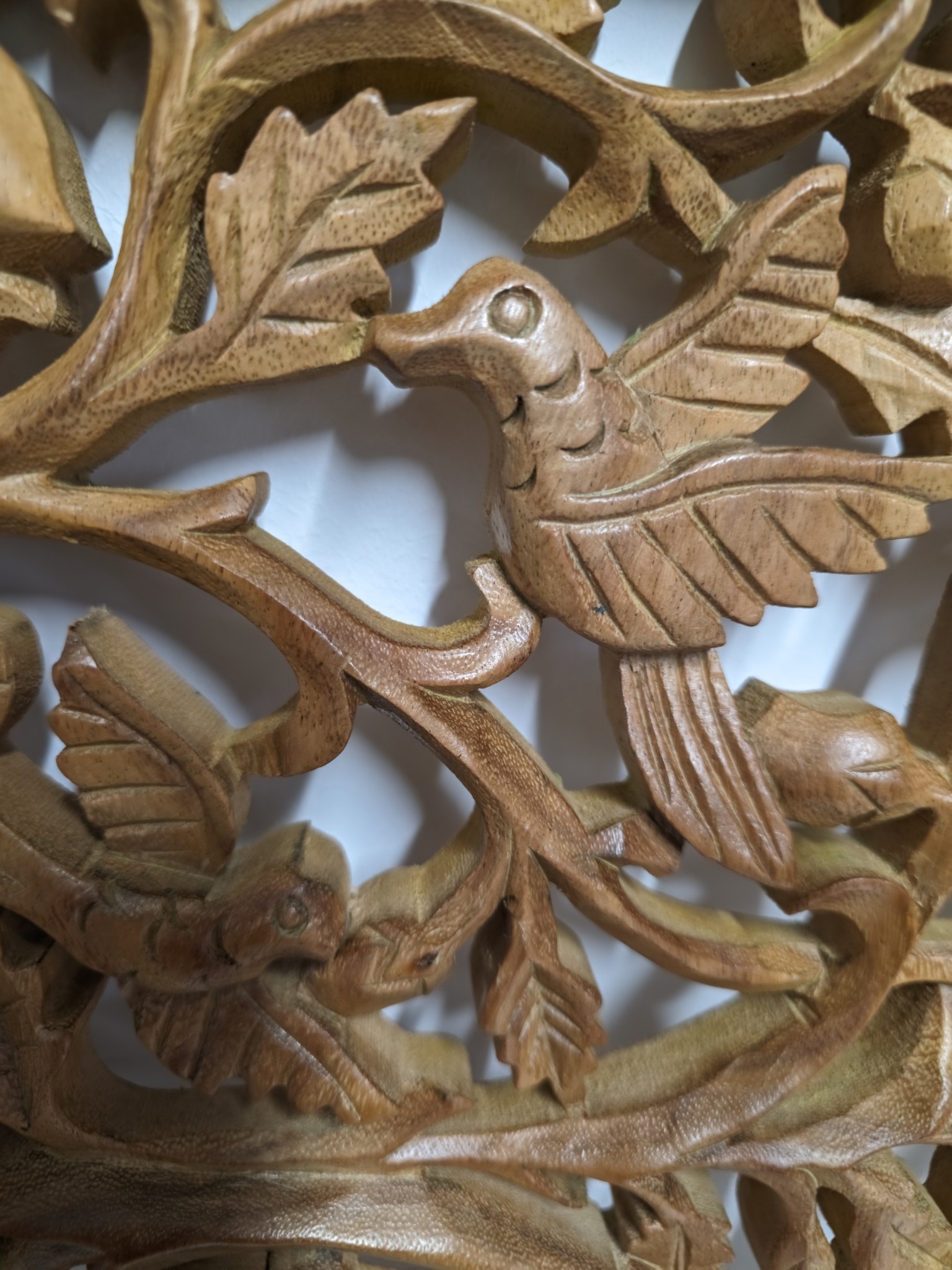 images Wandpaneel hout rond levensboom met vogels en bladeren 40cm eliassen.nl 2